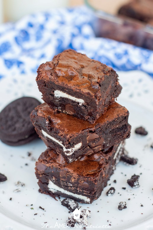 Triple Chocolate Fudgy Oreo Brownies