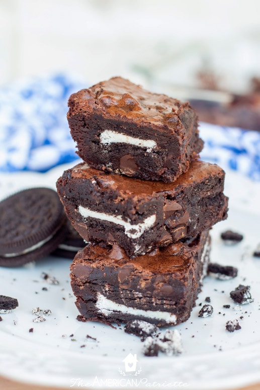 Triple Chocolate Fudgy Oreo Brownies