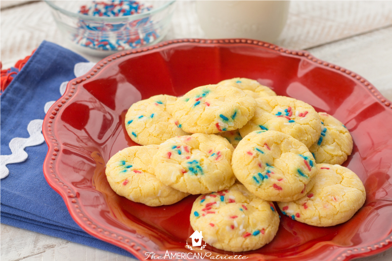 Patriotic Cake Mix Lemonade Cookies