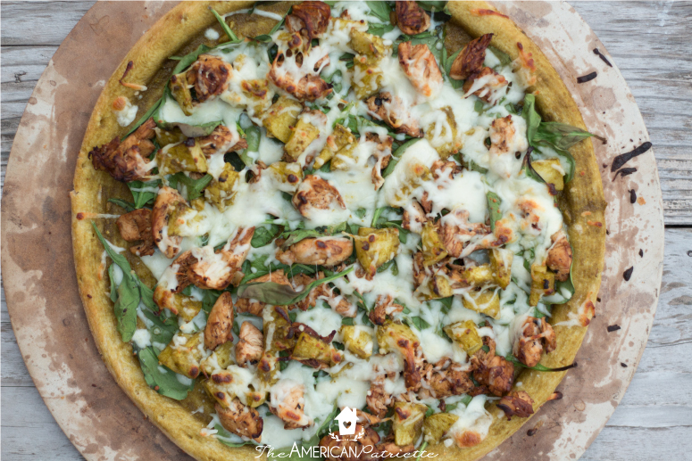 Apple, Chicken, and Pesto Pizza