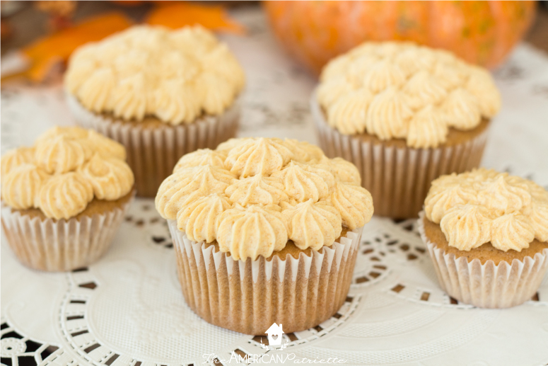 Apple Butter Cupcakes with Pumpkin Buttercream Frosting