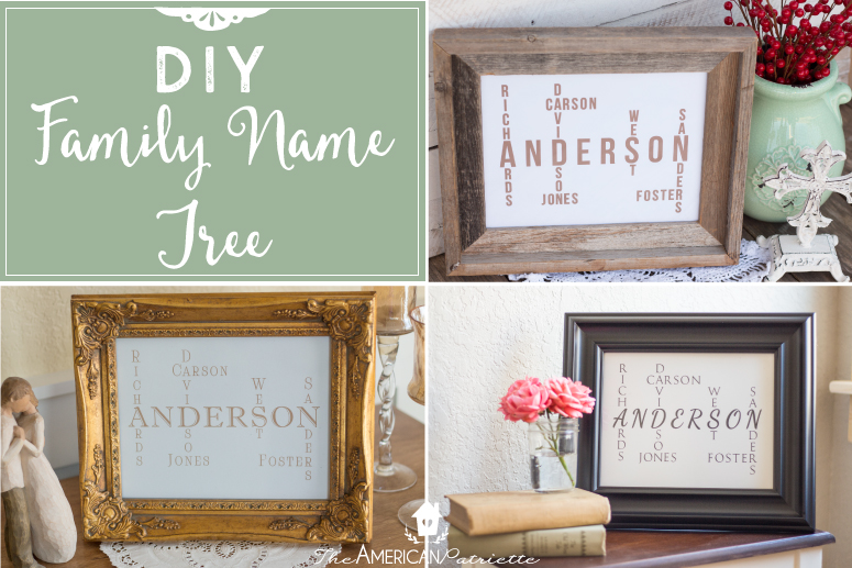 DIY Family Name Tree – Great gift & decor idea!