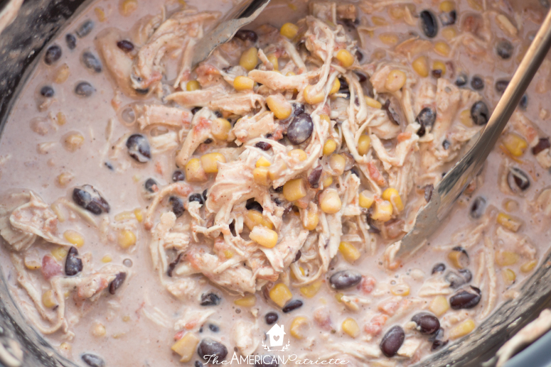 Easy Crockpot Creamy Chicken Tacos - The American Patriette