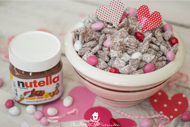 Strawberry Nutella Valentine Puppy Chow