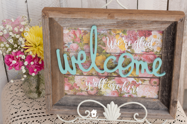 Colorful DIY Welcome Sign Using a Repurposed Frame