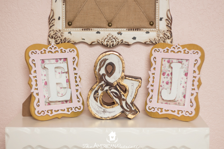 DIY Framed Monogram Sign - An easy, budget-friendly gift idea or piece of lovely home decor for your entryway, a baby's nursery, or piece for a gallery wall! You can completely customize this project by changing up the paint colors and scrapbook paper.