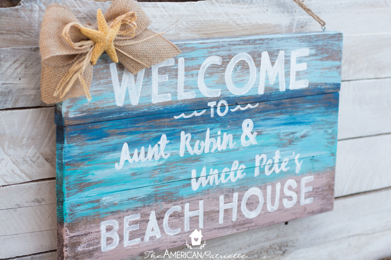 DIY Painted Rustic Beach Welcome Sign