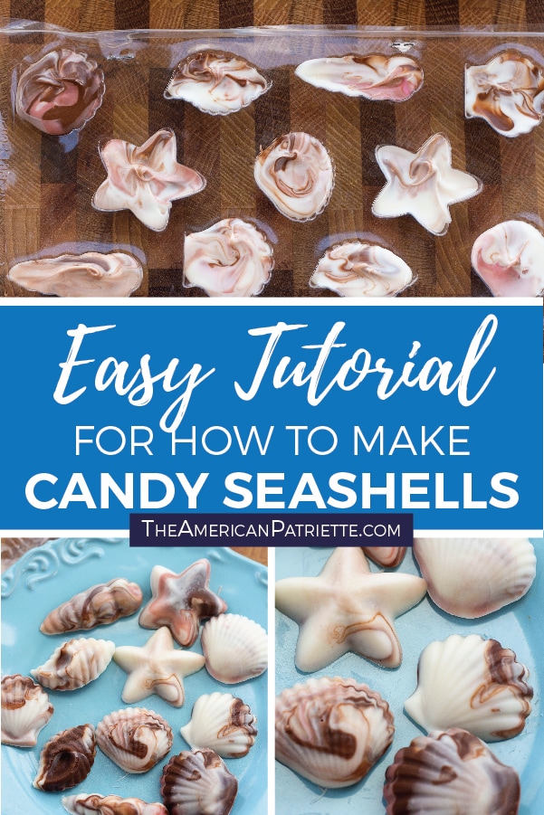 This simple tutorial will show you how to make realistic edible candy seashells that are perfect for cupcakes, cake balls, or other desserts for a beach theme party. Cute, classy, and elegant DIY decoration for a food table at a bridal shower, baby shower, or summer party! #beachdesserts #bridalshowerrecipe #beachtheme #beachparty