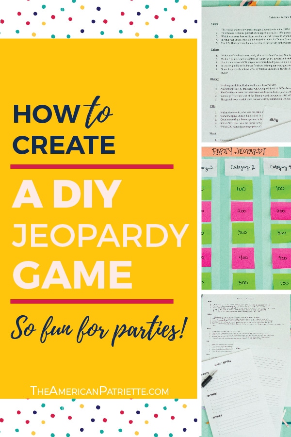 Category Ideas For Diy Trivia Or Jeopardy Games With Free Game Planning Printables The American Patriette