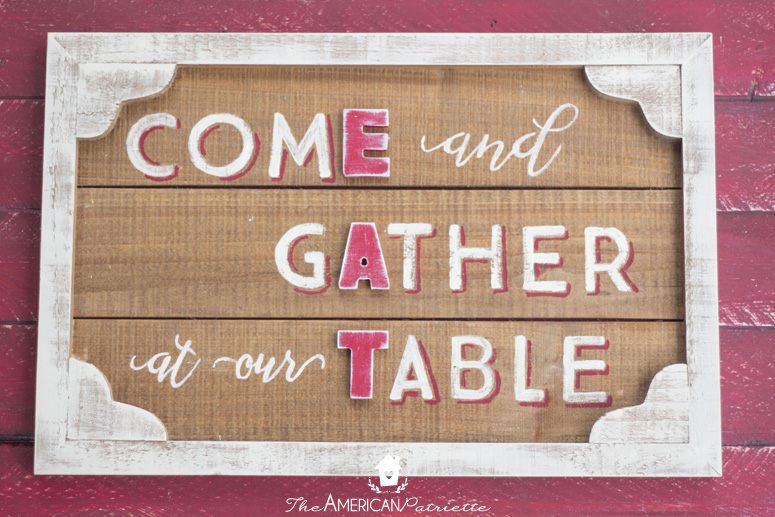 DIY Rustic Country Farmhouse Kitchen Gather Sign