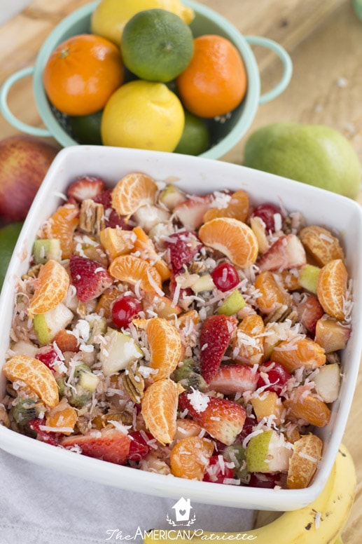 Simple Fancy Fruit Salad - an easy way to make a beautiful fruit salad for brunch, bridal showers, baby showers, or to have when company comes to visit!