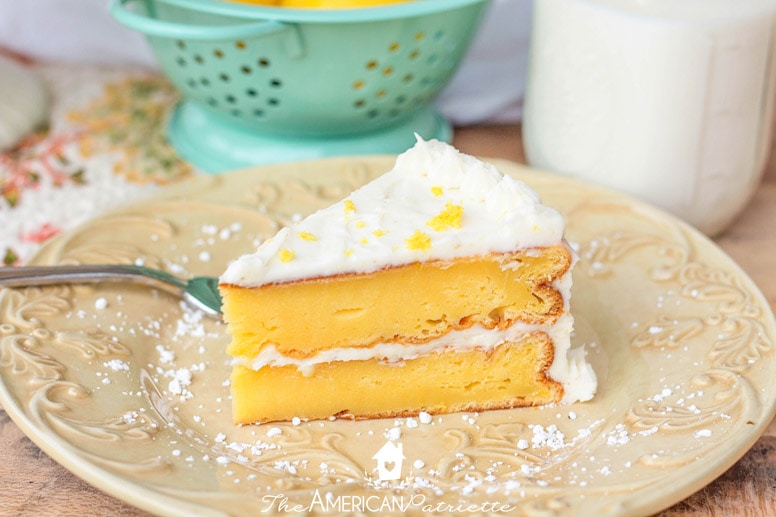 The Best Ever Lemon Cake Made with Pudding and Lemon Buttercream Frosting