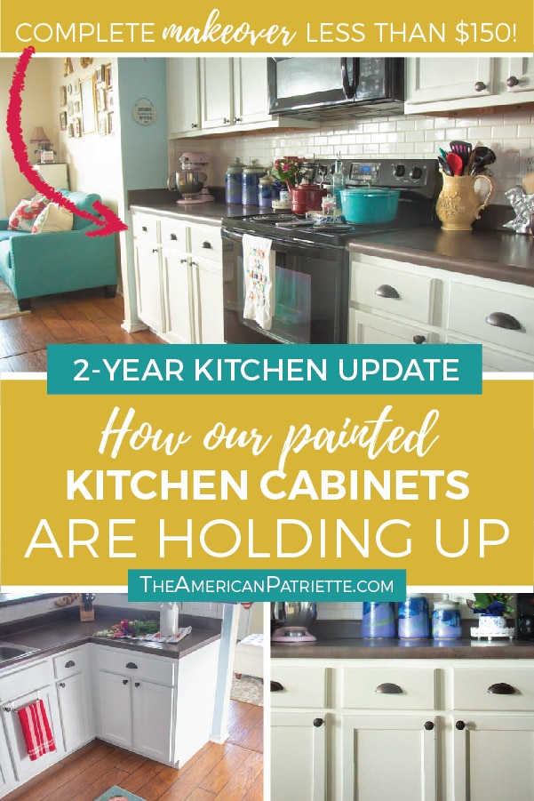 Update On Our Diy White Painted Kitchen Cabinets 2 Years Later