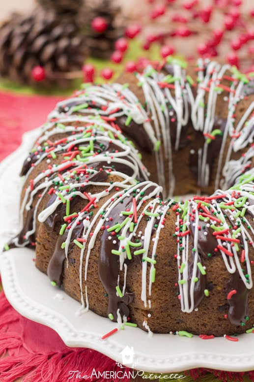 Super Moist Chocolate Pistachio Christmas Bundt Cake