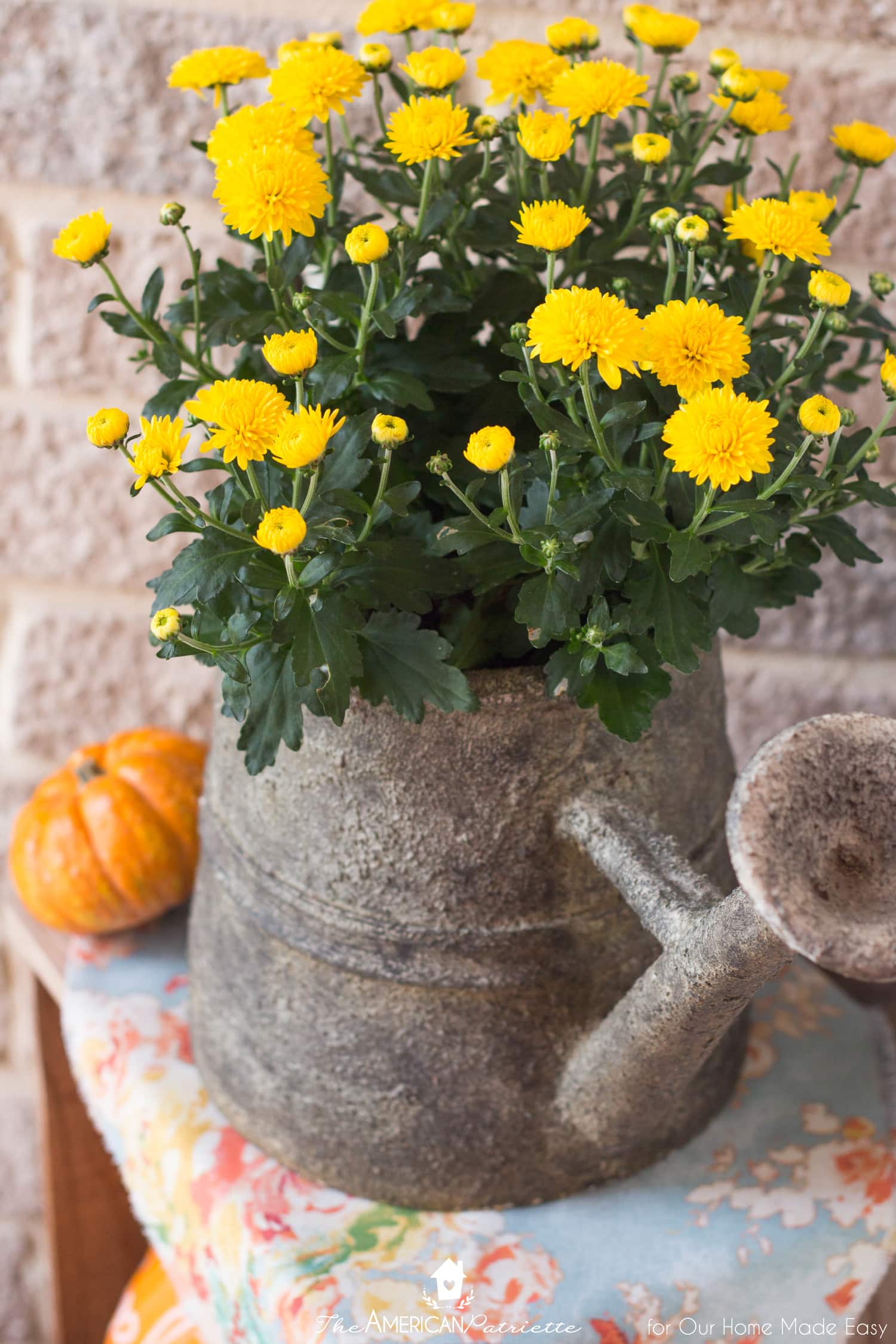 Adding bright flowers to your front porch is an easy way to add pops of color