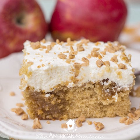 Apple Butter & Caramel Poke Cake - A Delicious Fall Dessert!