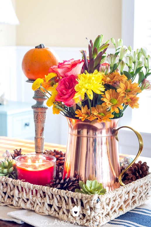 Easy and Colorful Fall Decor Ideas for Kitchen Hutch 74