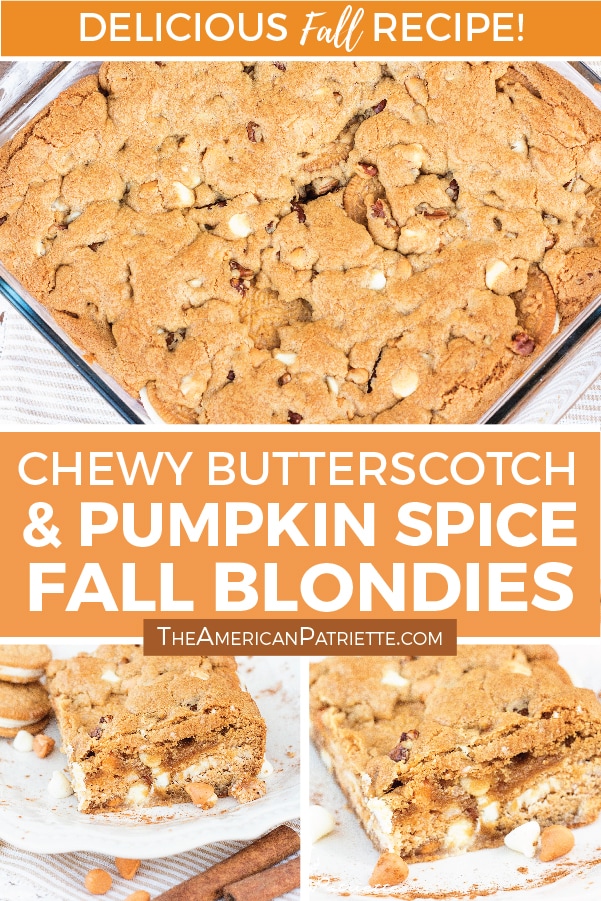 Chewy Butterscotch and Pumpkin Spice Fall Brownies