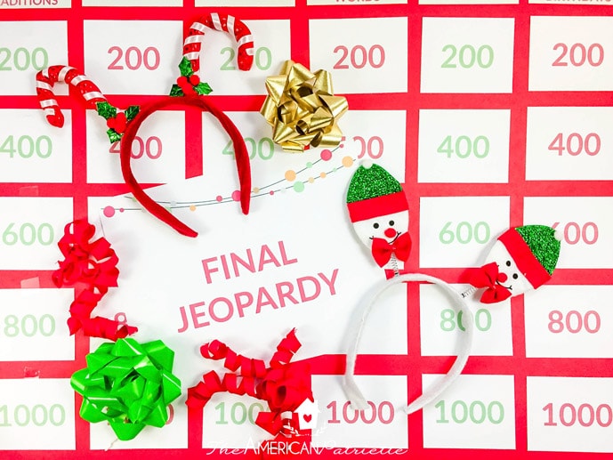 Diy Christmas Themed Jeopardy Party Game The American Patriette