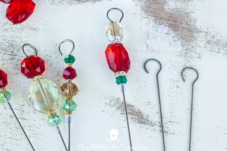 Easy DIY Fancy Beaded Christmas Appetizer Skewers