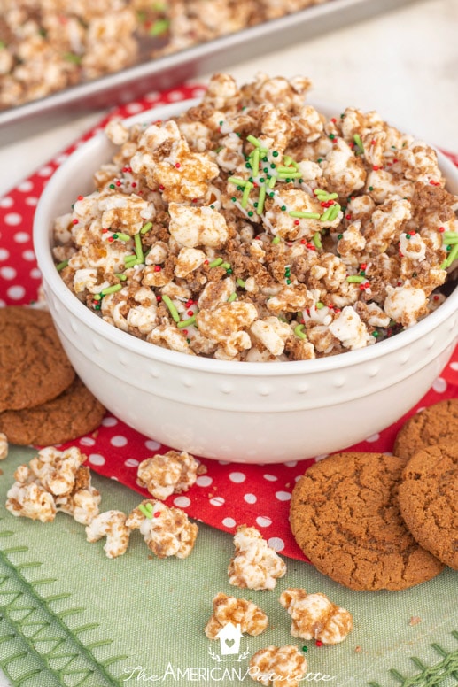 Easy White Chocolate Gingersnap Popcorn