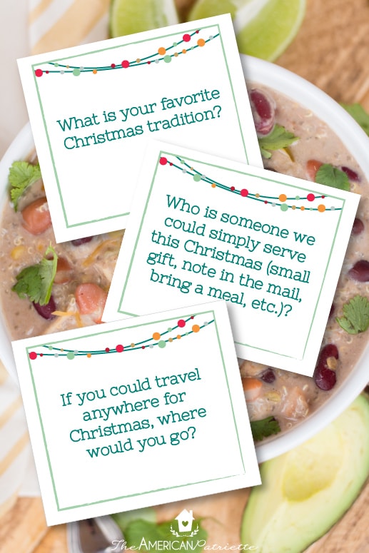 Free Christmas-Themed Family Dinner Conversation Cards