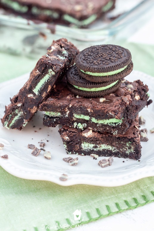 The BEST Easy Triple Chocolate Peppermint Oreo Brownies