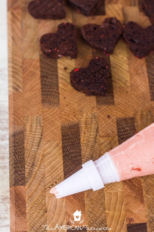 Dark Chocolate Chip & Strawberry Buttercream Valentine Sandwich Cookies