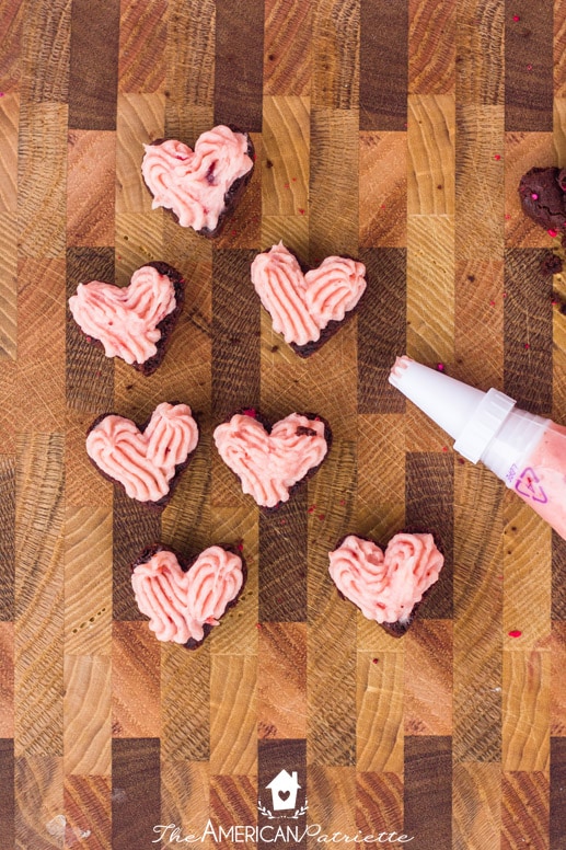 Dark Chocolate Chip & Strawberry Buttercream Valentine Sandwich Cookies