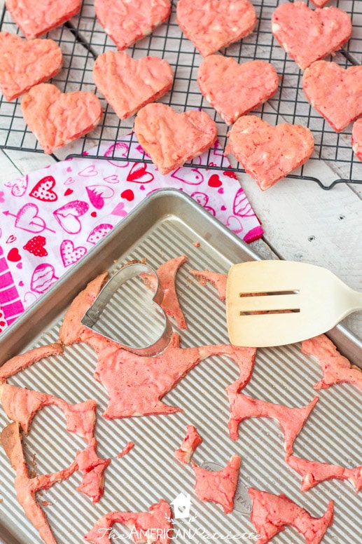 Easy Heart-Shaped Strawberry Cake Mix Valentine Cookies