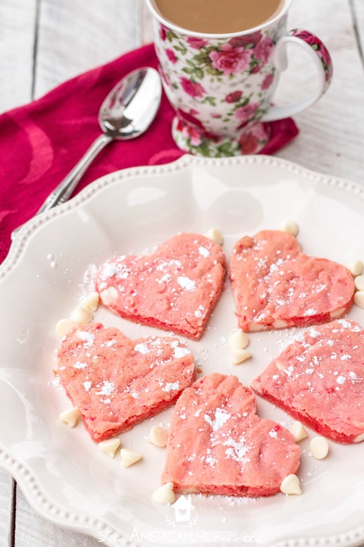 Easy Heart-Shaped Strawberry Cake Mix Valentine Cookies