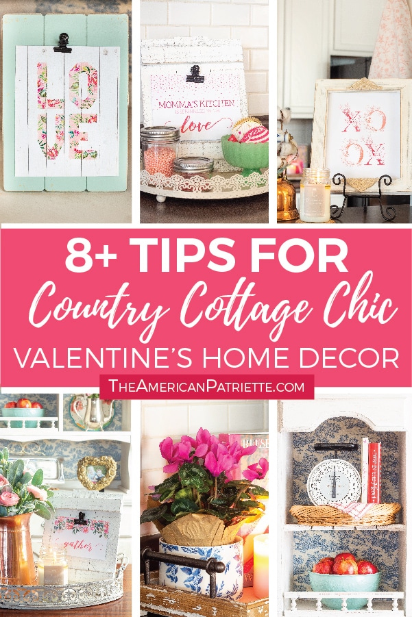 Easy Farmhouse-Style Valentine Decor for your Kitchen - home decor inspiration with a seasonal country cottage chic look!