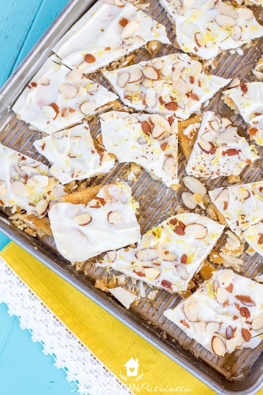 Easy Almond & Lemon Saltine Cracker Toffee