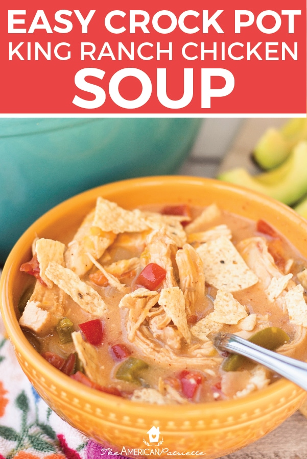 Easy Slow Cooker King Ranch Chicken Soup