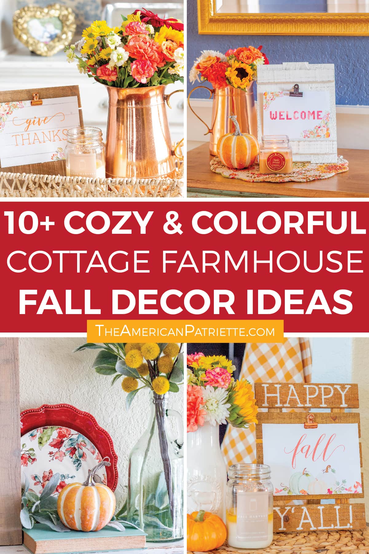 Cozy and Colorful Country Cottage Fall Decor Ideas