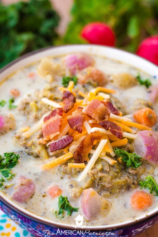 Delicious Low Carb Loaded Baked Potato-Style Soup