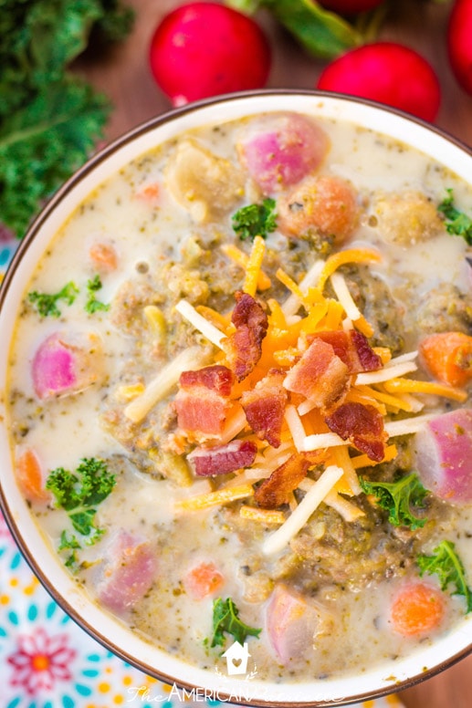 Delicious Low Carb Loaded Baked Potato-Style Soup