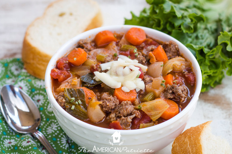 The BEST Sausage, cabbage, and vegetable soup