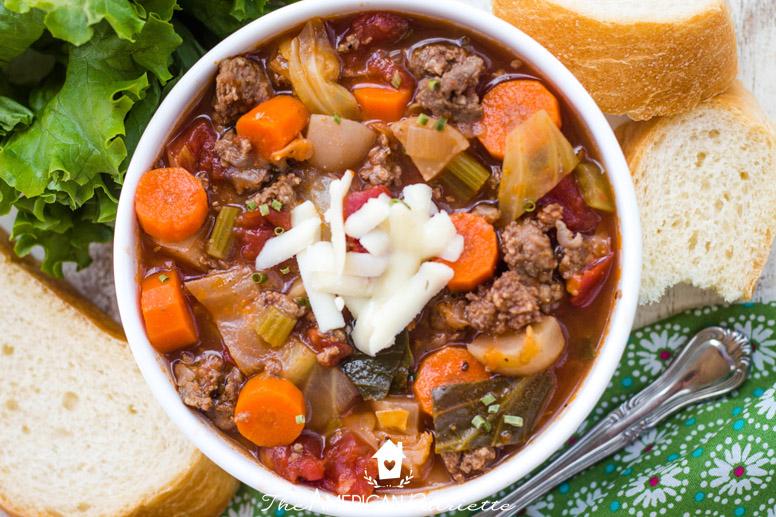 The BEST Sausage, cabbage, and vegetable soup