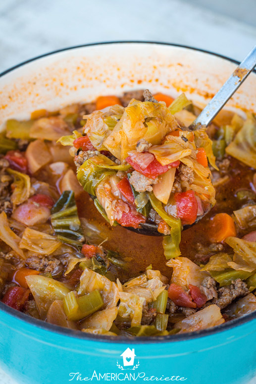 The BEST Sausage, cabbage, and vegetable soup