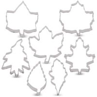 LILIAO Leaf Cookie Cutter Set - 7 Piece - Maple Leaf A & B, Rose Leaf, Ivy Leaf, Oak Leaf A, B & C - Stainless Steel