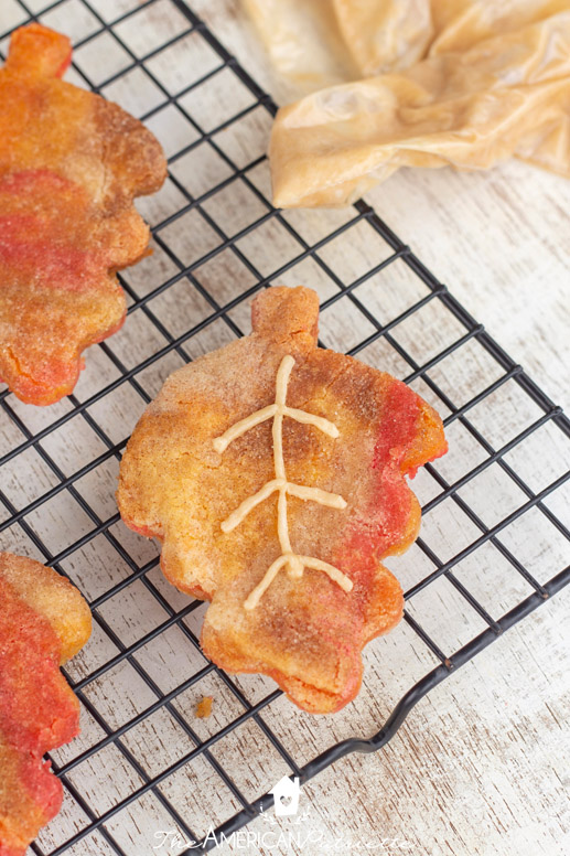 Easy Fall Leaf Snickerdoodle Cookies