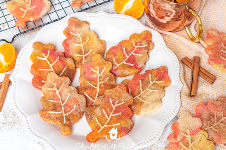 Easy Fall Leaf Snickerdoodle Cookies