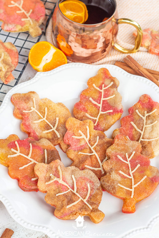 Easy Fall Leaf Snickerdoodle Cookies