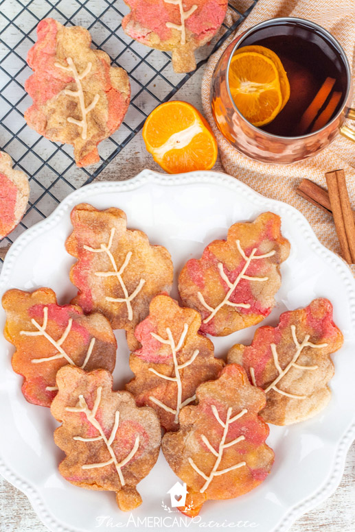 Easy Fall Leaf Snickerdoodle Cookies