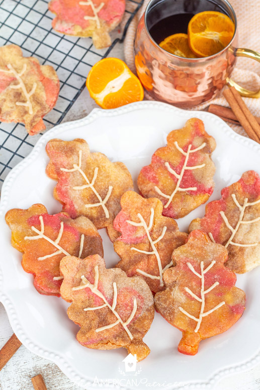 Easy Fall Leaf Snickerdoodle Cookies