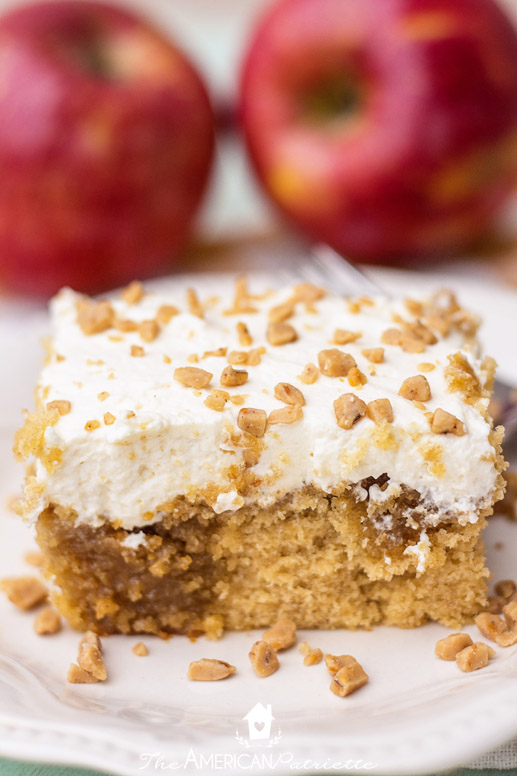 Apple Butter and Caramel Poke Cake