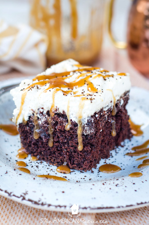 Caramel Mocha Poke Cake