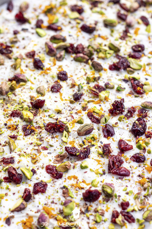 White Chocolate Cranberry, Pistachio, and Orange Saltine Toffee