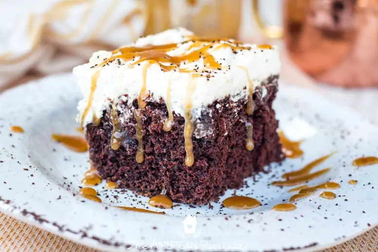 Caramel Mocha Poke Cake